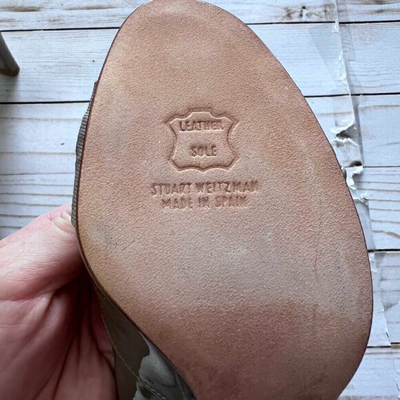 NWT Stuart Weitzman Women's Silk Soft Patent Open Toe Pump Shoes Size 8.5 - Picture 5 of 10